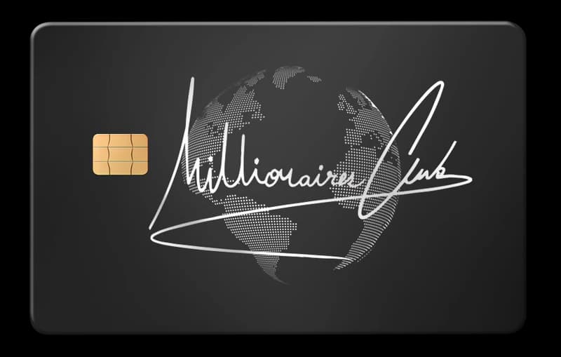 Millionaires Club metal card design