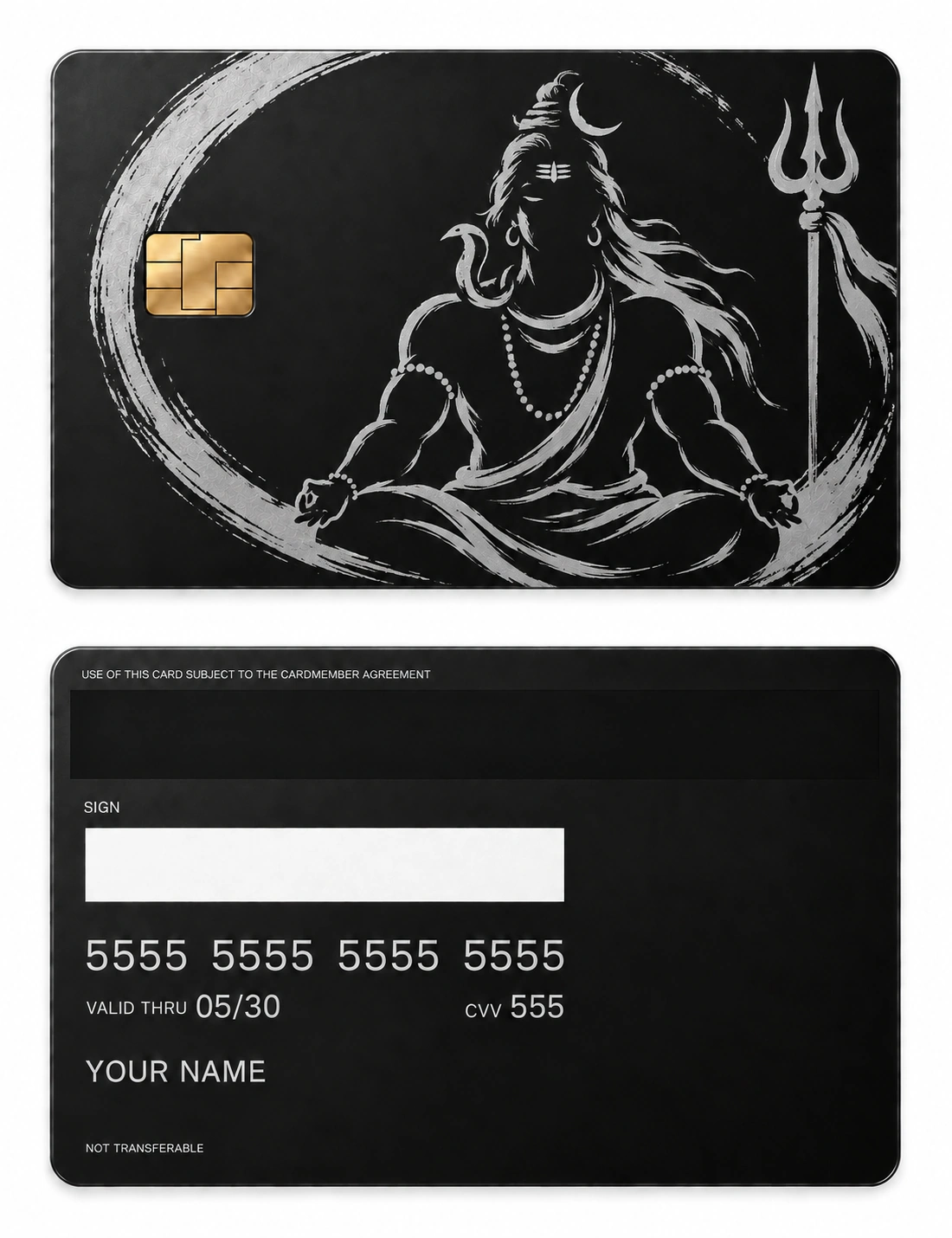 Shiva in One Breath metal card
