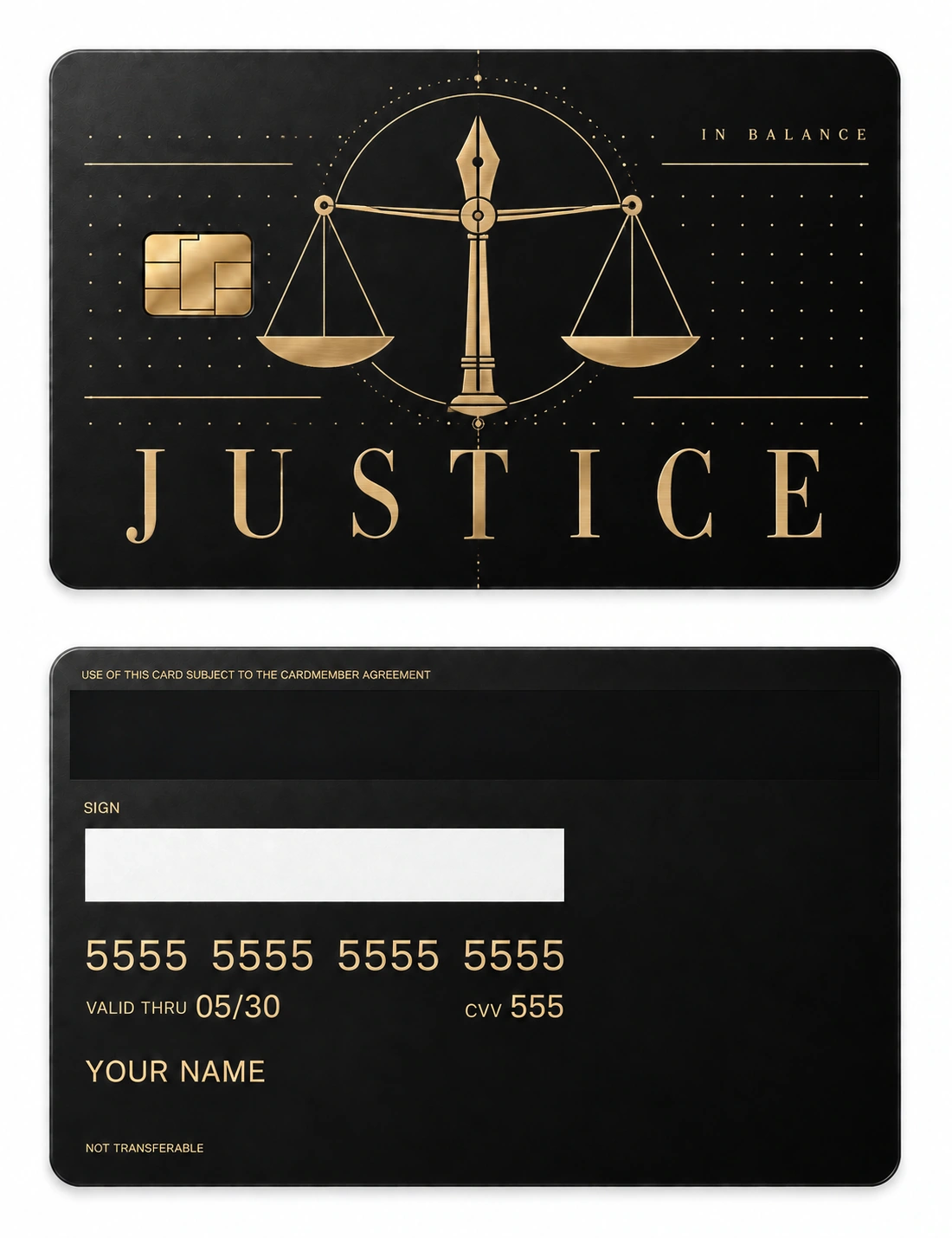 Justice in Balance metal card