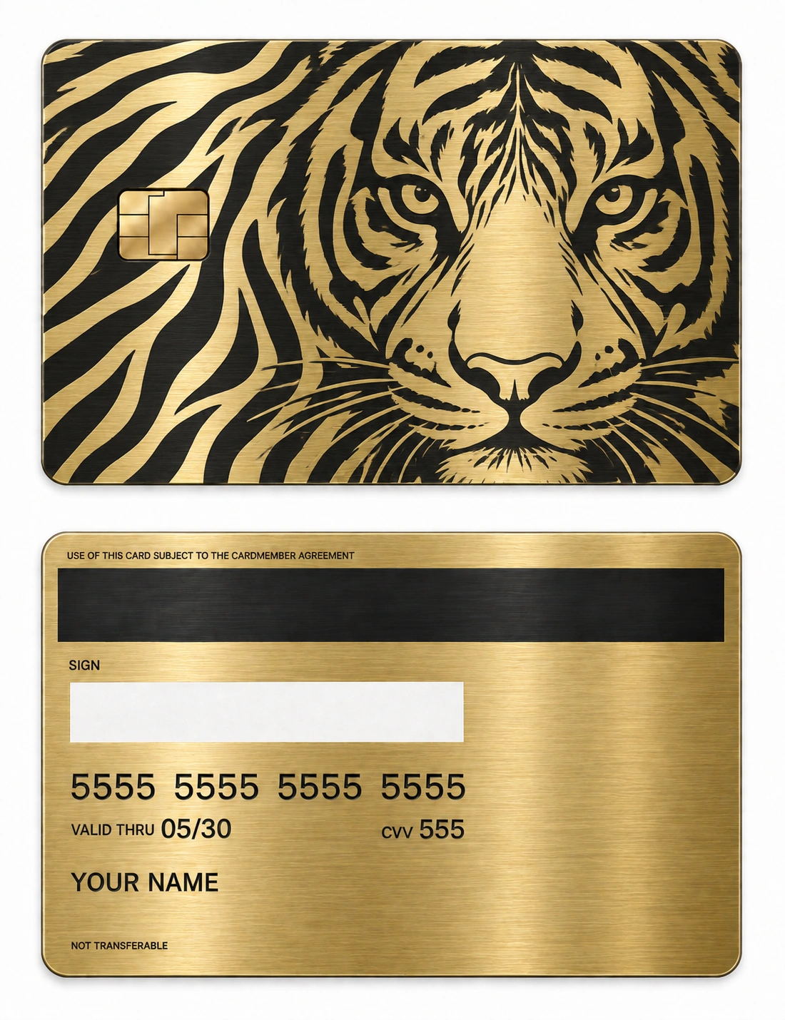 Tiger in the Pattern metal card