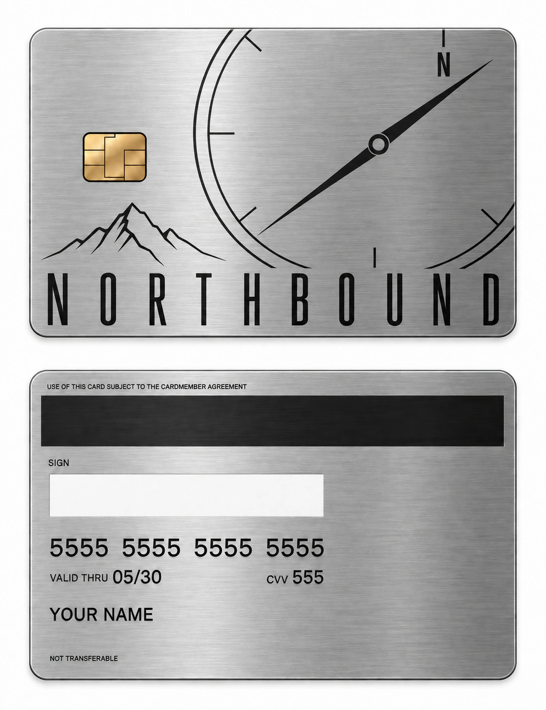 Northbound metal card