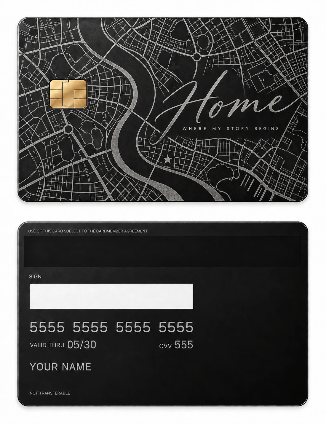 Somewhere Is Home metal card