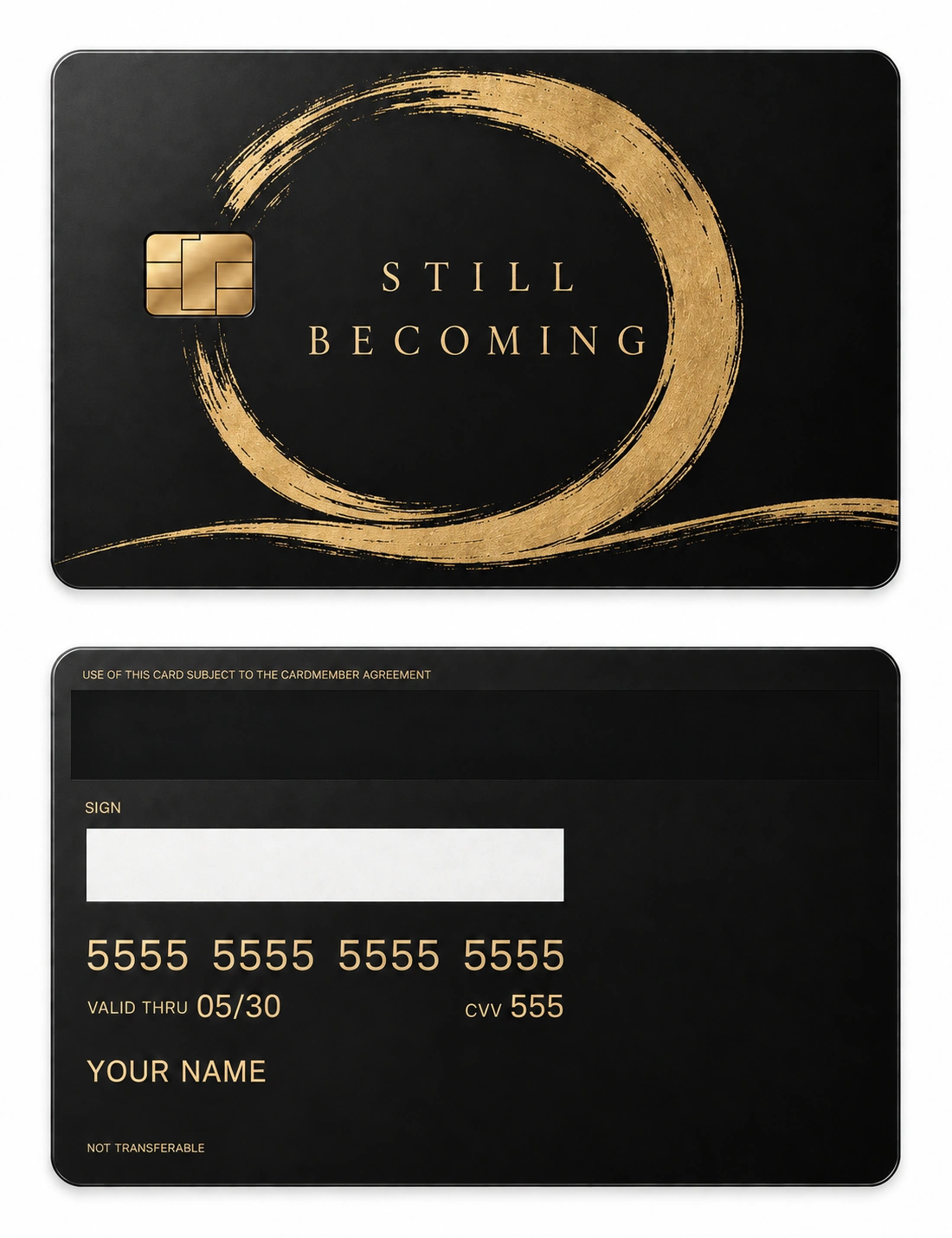 Unwritten metal card