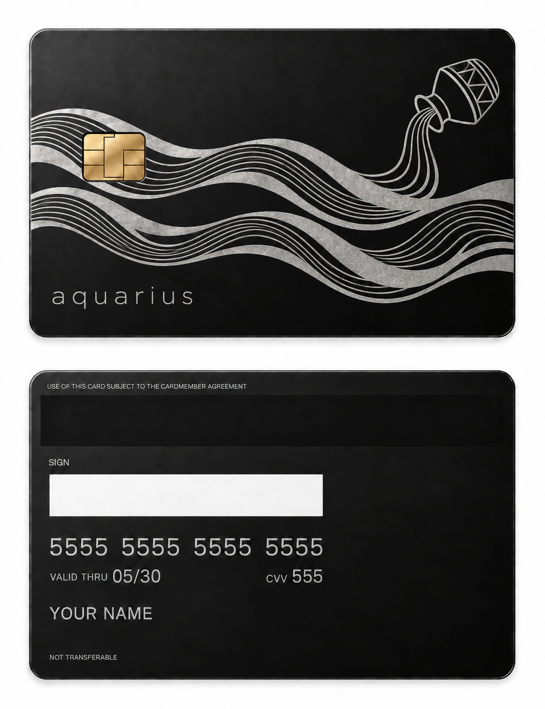 Aquarius Flow metal card