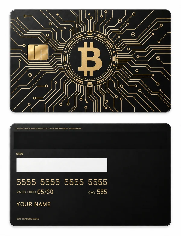 Bitcoin Motherboard — Matte black brass with gold engraving