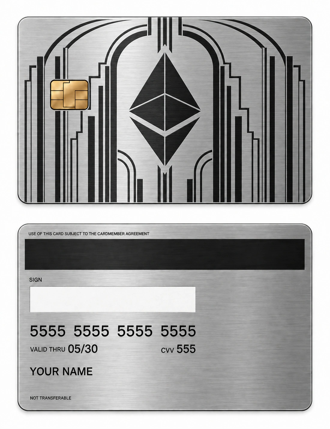 Ethereum Cathedral metal card