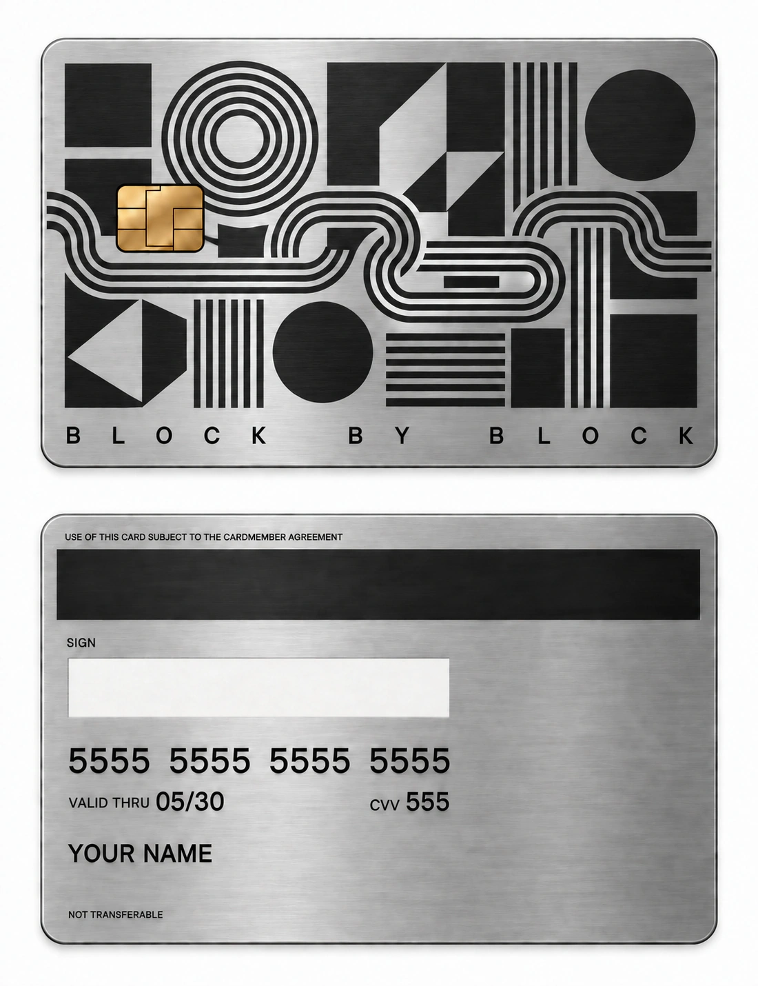 Block by Block metal card
