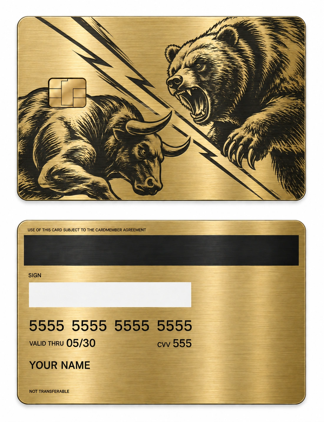 Bull and Bear metal card