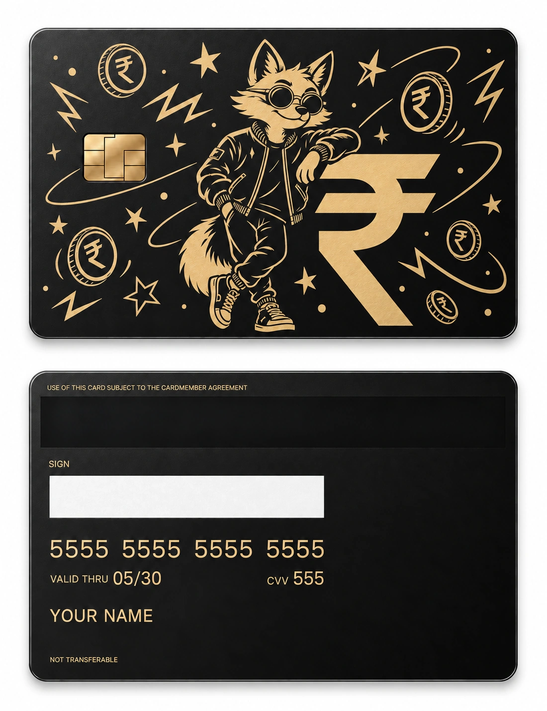 Rupee Ringleader metal card — Front
