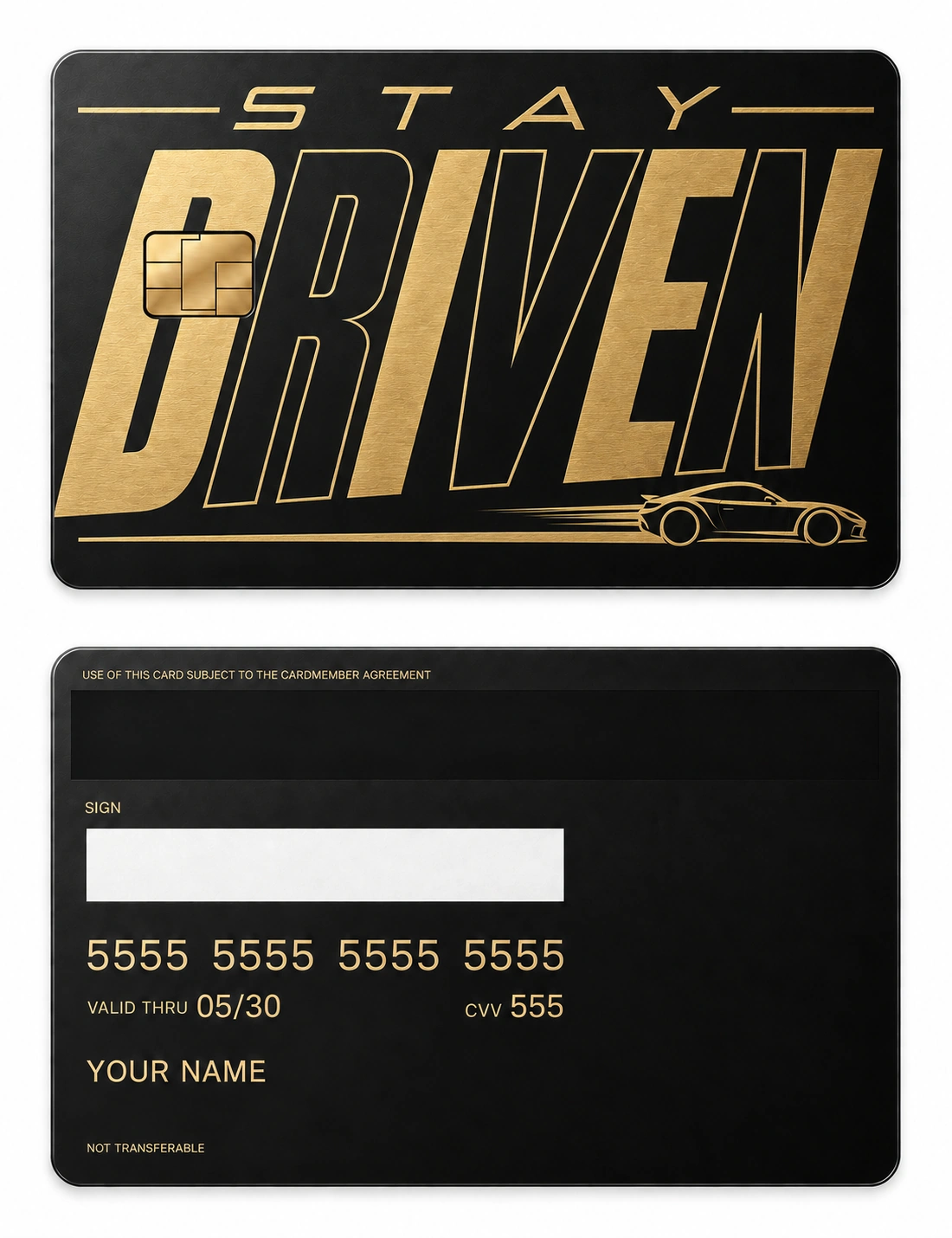 Stay Driven metal card