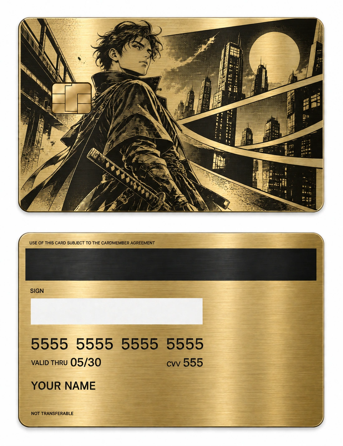 Neon Ronin metal card