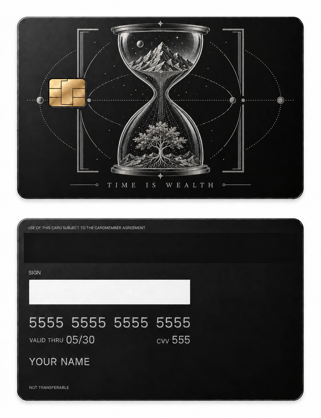 Time Is Wealth metal card — Front