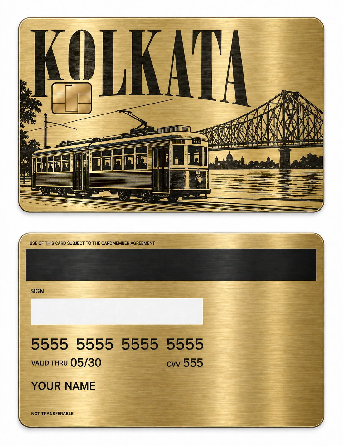 Kolkata Tram Lines metal card
