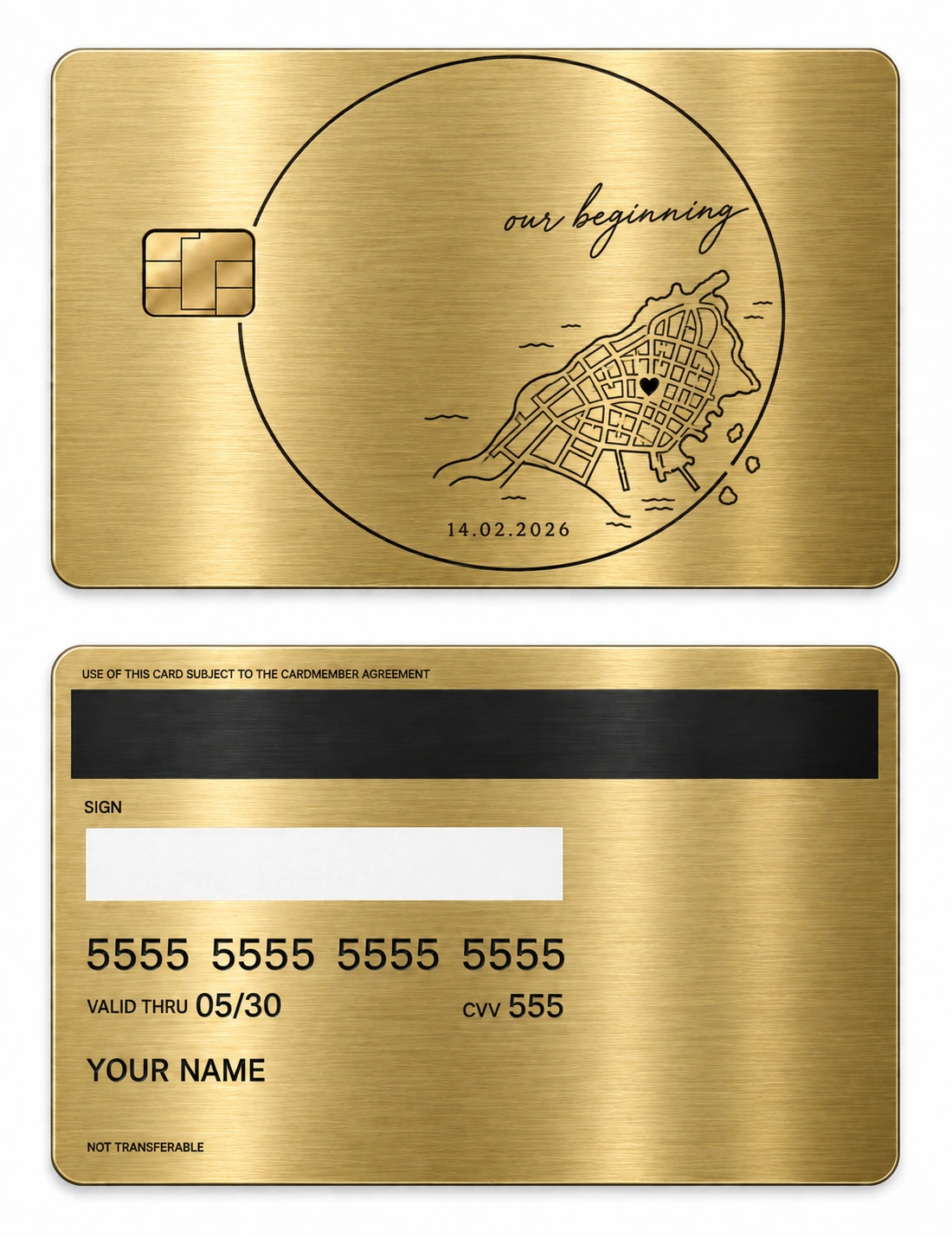 The Place We Met metal card