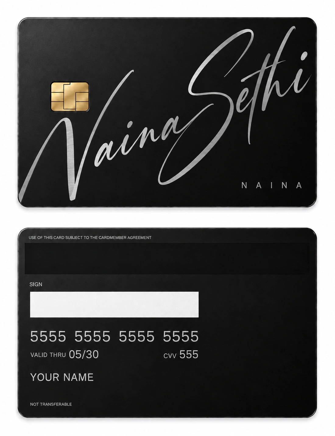 Naina Couture Mark metal card