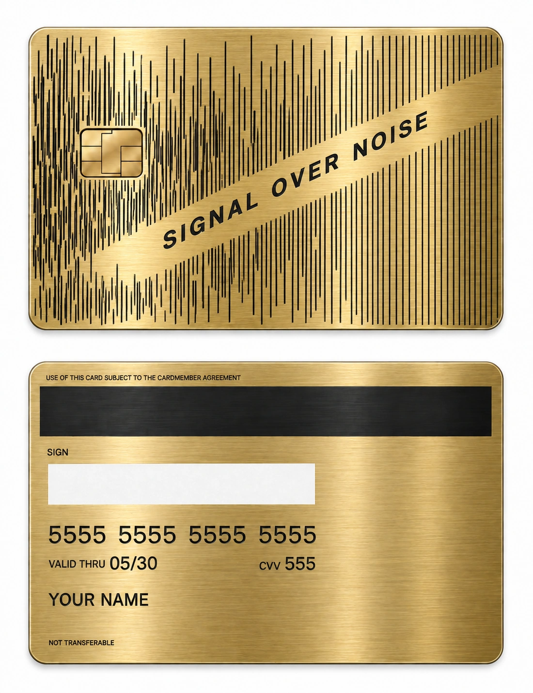 Signal Over Noise metal card — Front