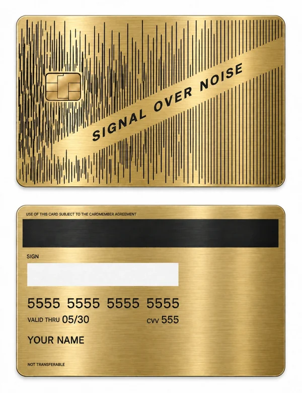 Signal Over Noise — Brushed gold stainless steel with black engraving