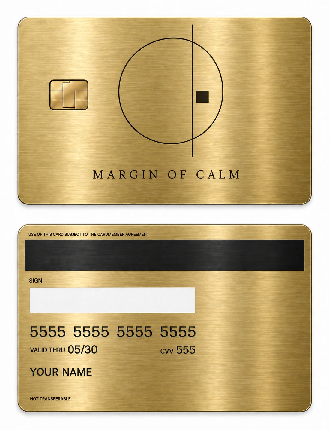 Margin of Calm metal card