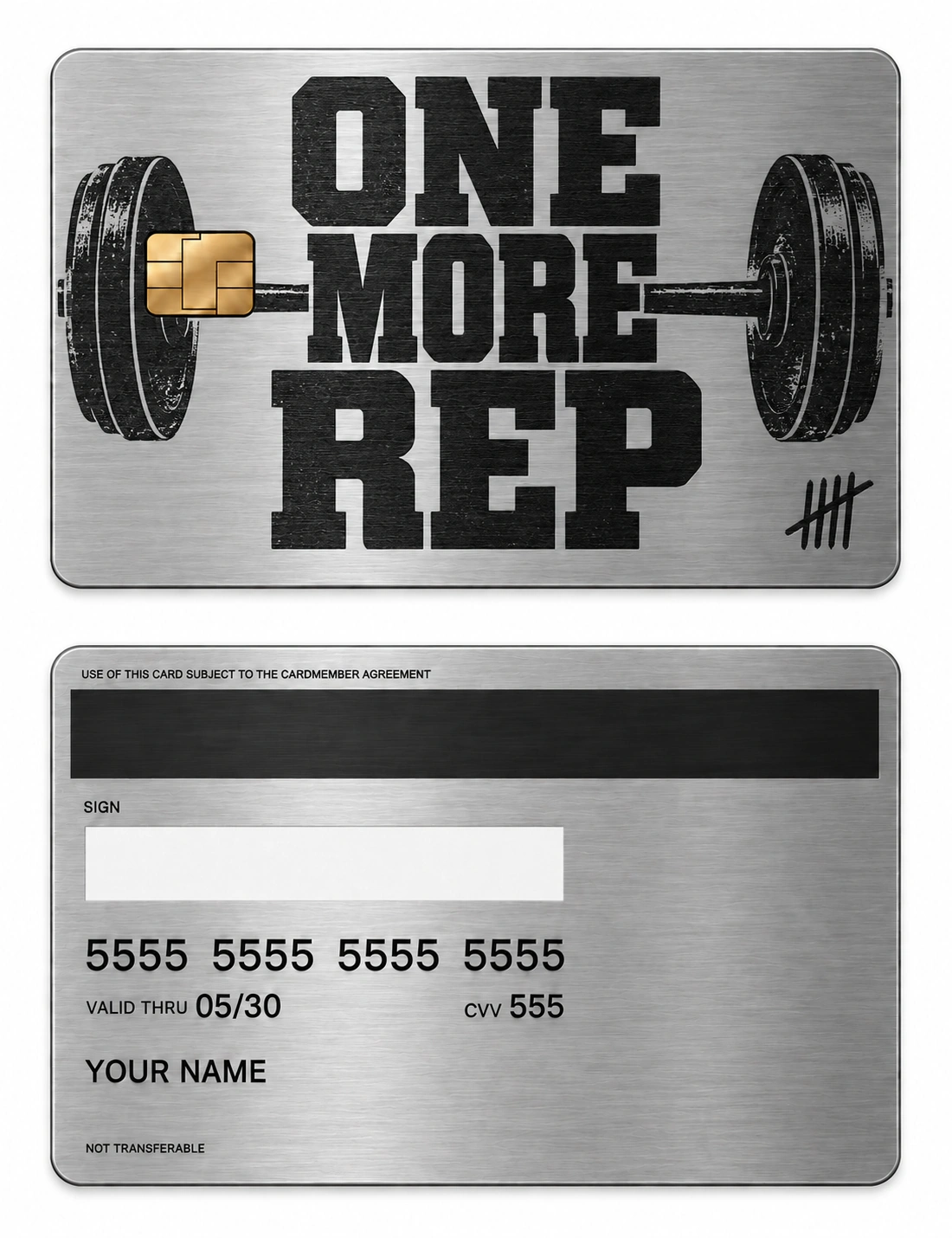 One More Rep metal card