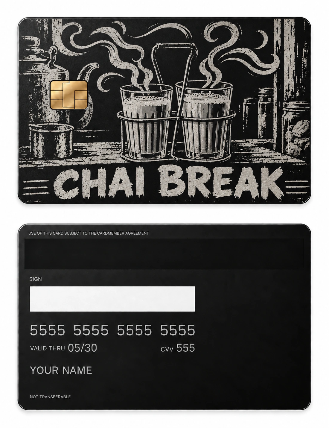 Chai Break metal card