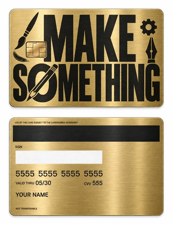 Make Something — Brushed gold stainless steel with black engraving