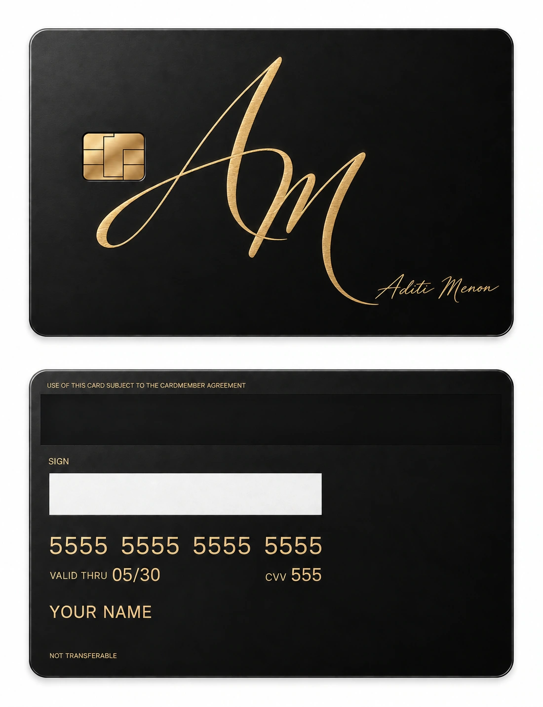AM Personal Cipher metal card — Front