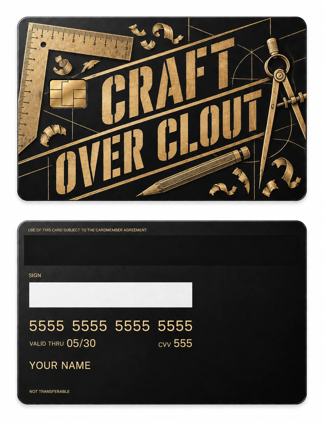 Craft Over Clout metal card