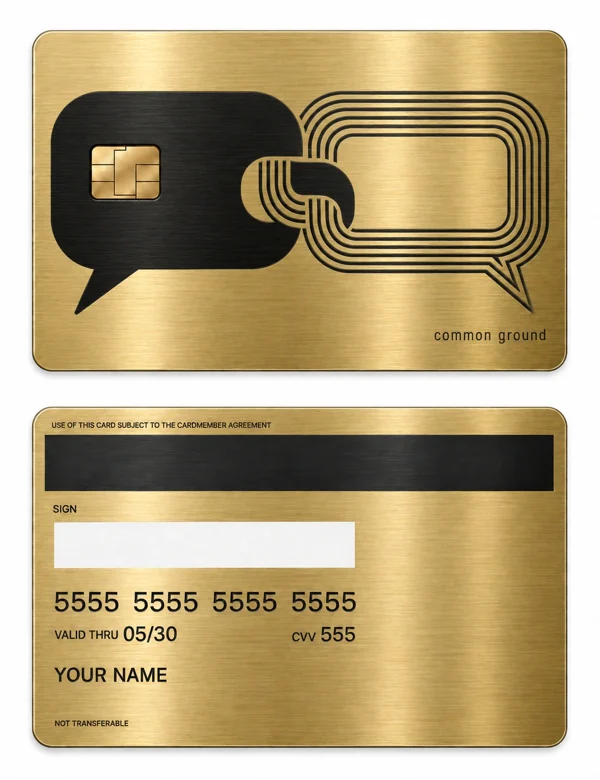 Common Ground — Brushed gold stainless steel with black engraving