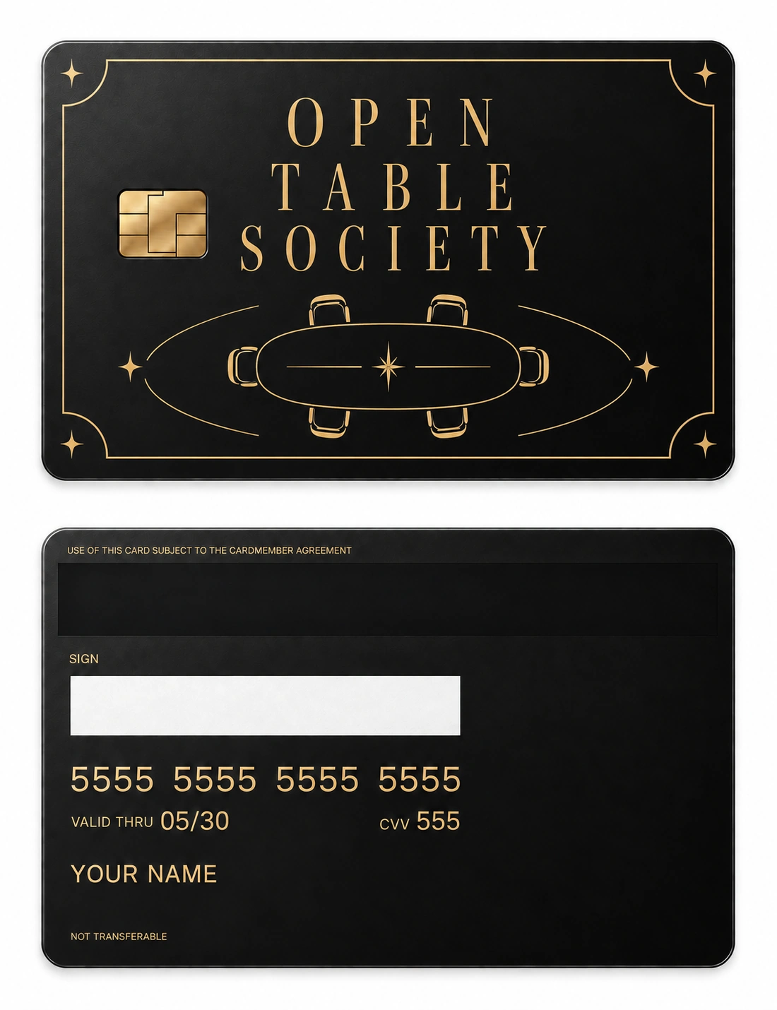 Open Table Society metal card