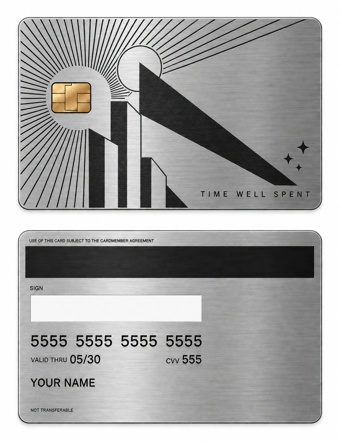 Time Well Spent metal card
