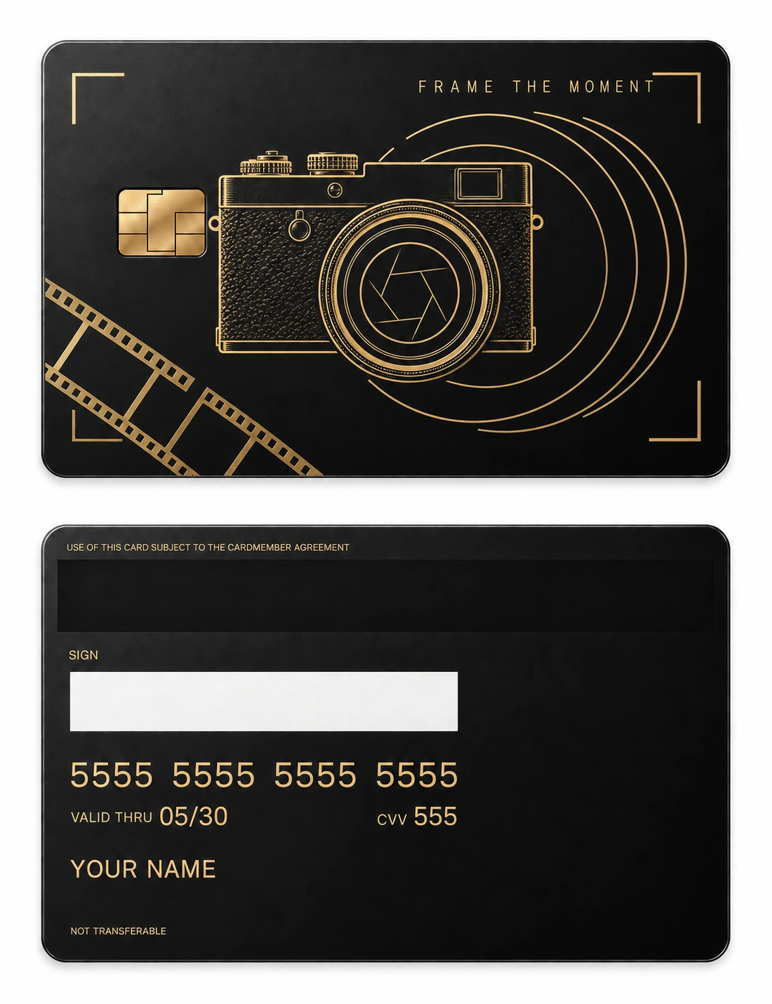 Frame The Moment metal card — Front