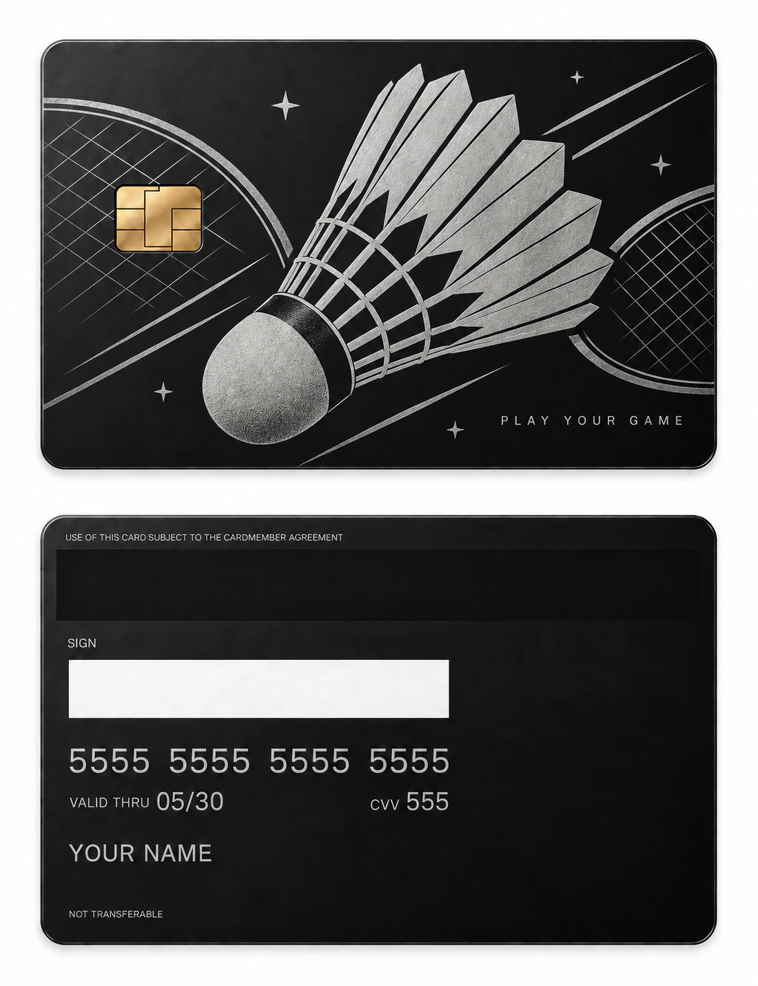 Shuttle After Dark metal card — Front
