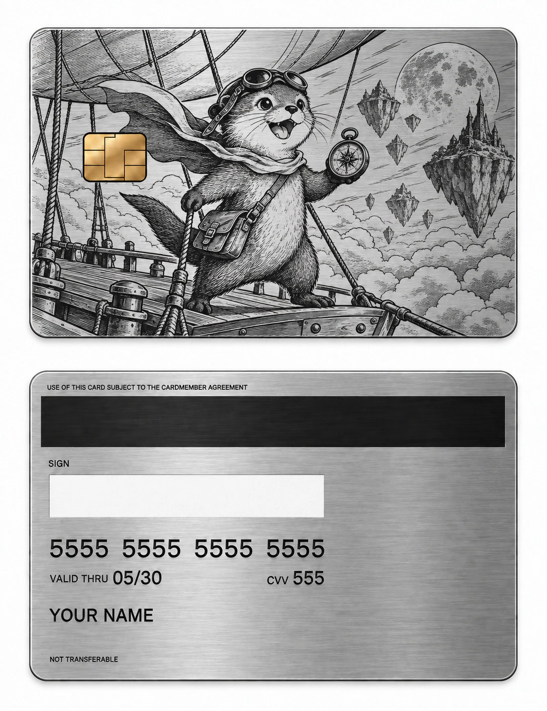 Cloudbound Otter metal card