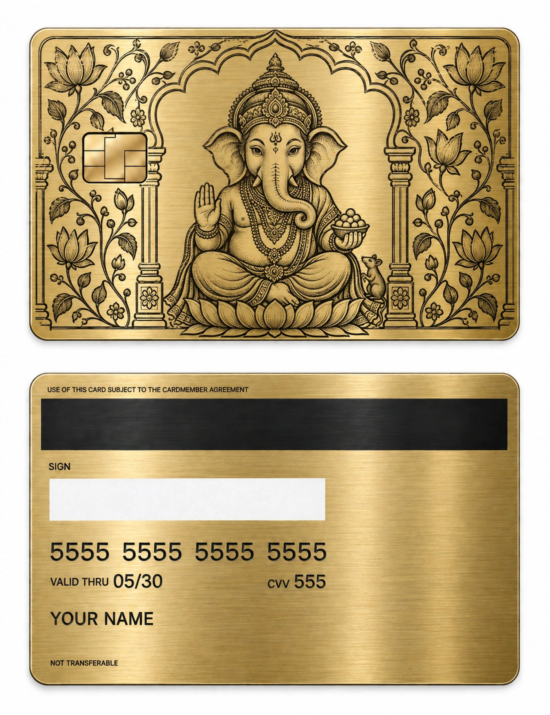 Ganesha in the Garden metal card