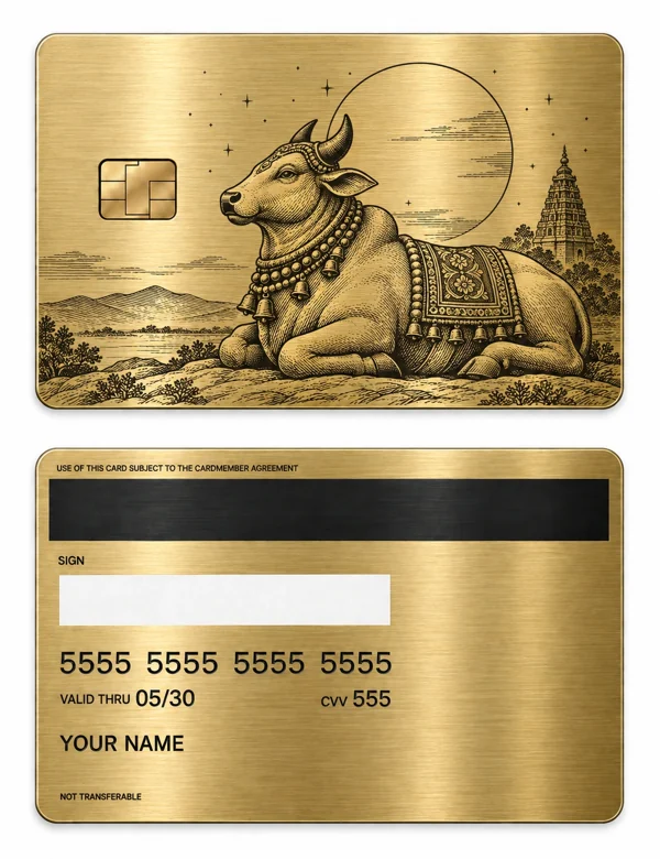 Nandi Vigil — Brushed gold stainless steel with black engraving