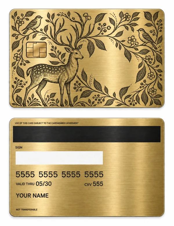 Forest of Stories — Brushed gold stainless steel with black engraving