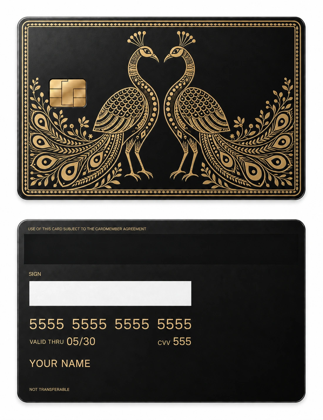 Peacocks in Conversation metal card