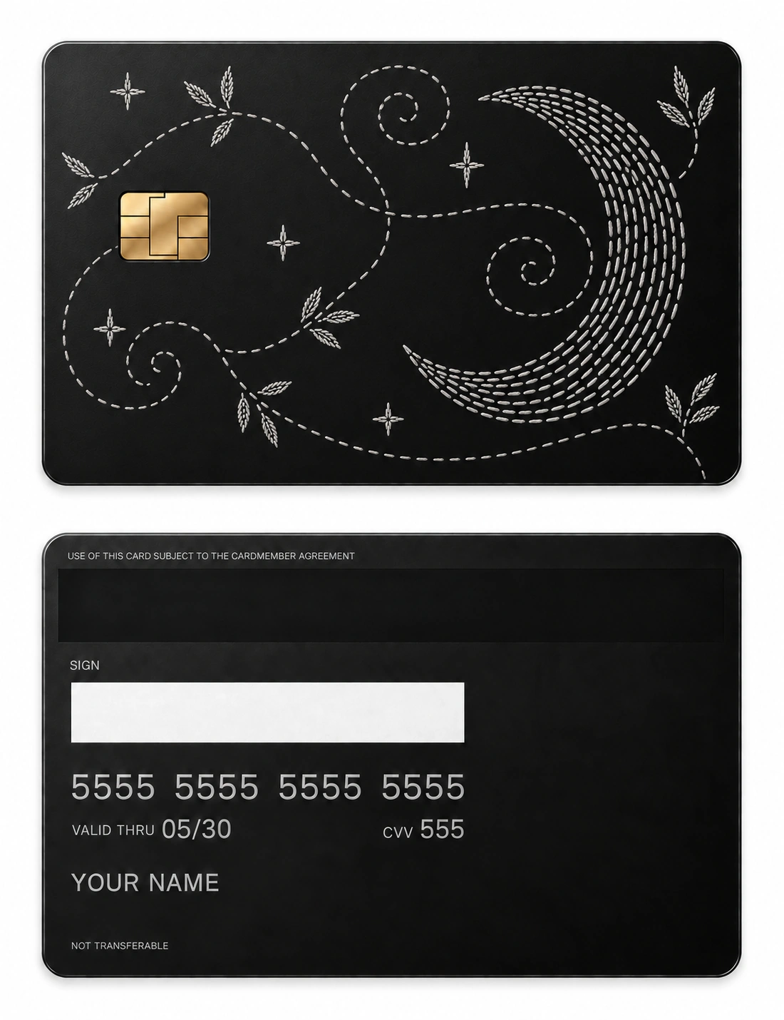 Threaded Night metal card