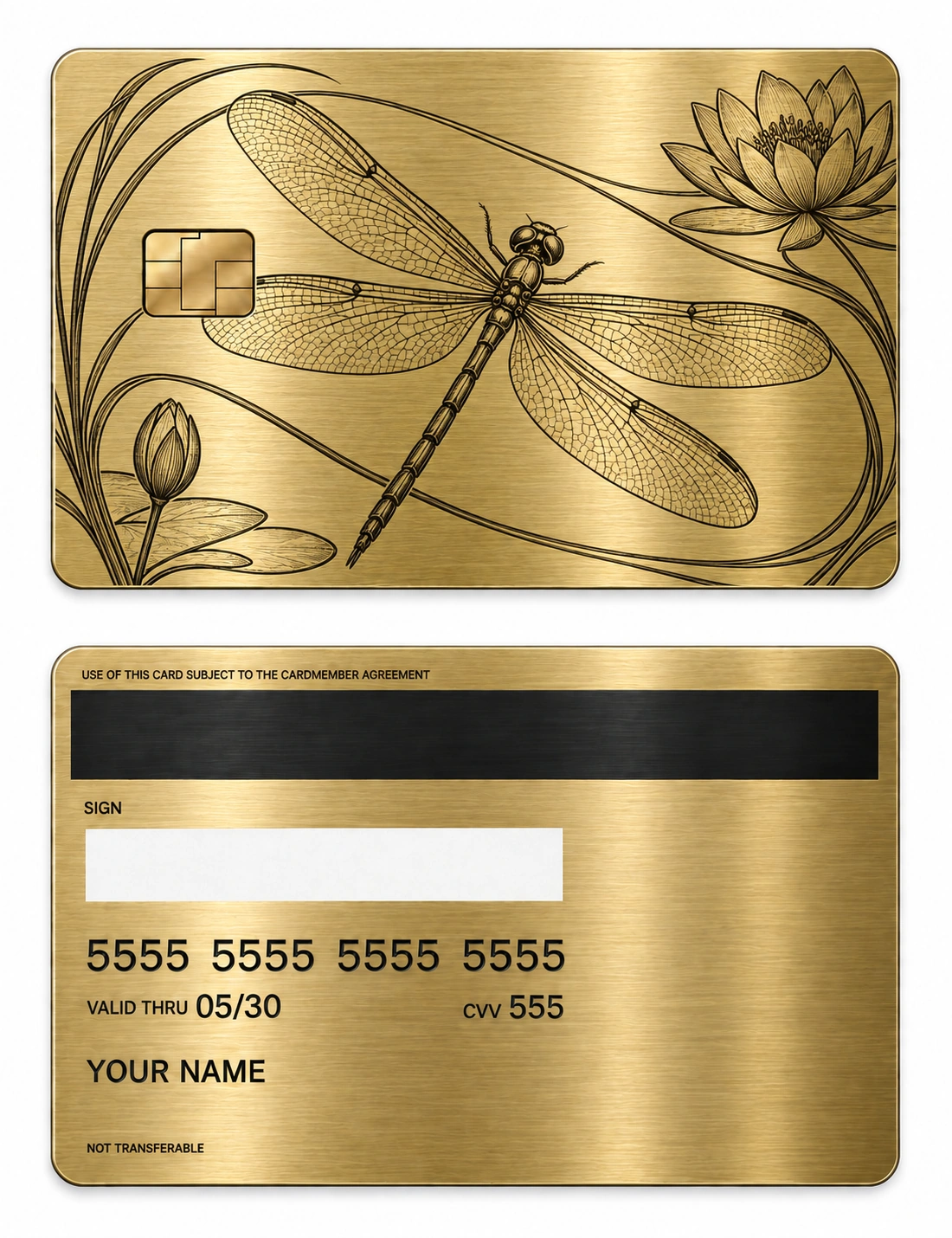 Dragonfly Reverie metal card — Front