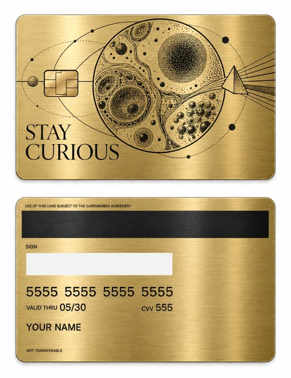 Stay Curious — Brushed gold stainless steel with black engraving