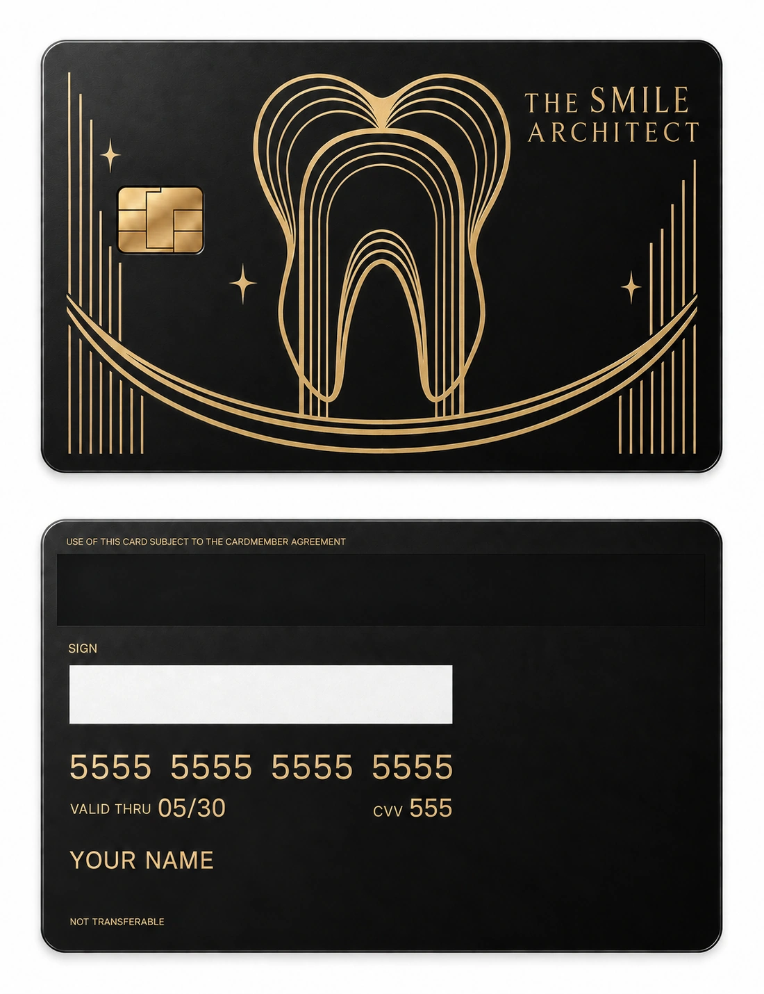 The Smile Architect metal card — Front