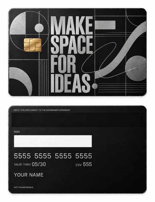 Make Space for Ideas — Matte black stainless steel with silver engraving