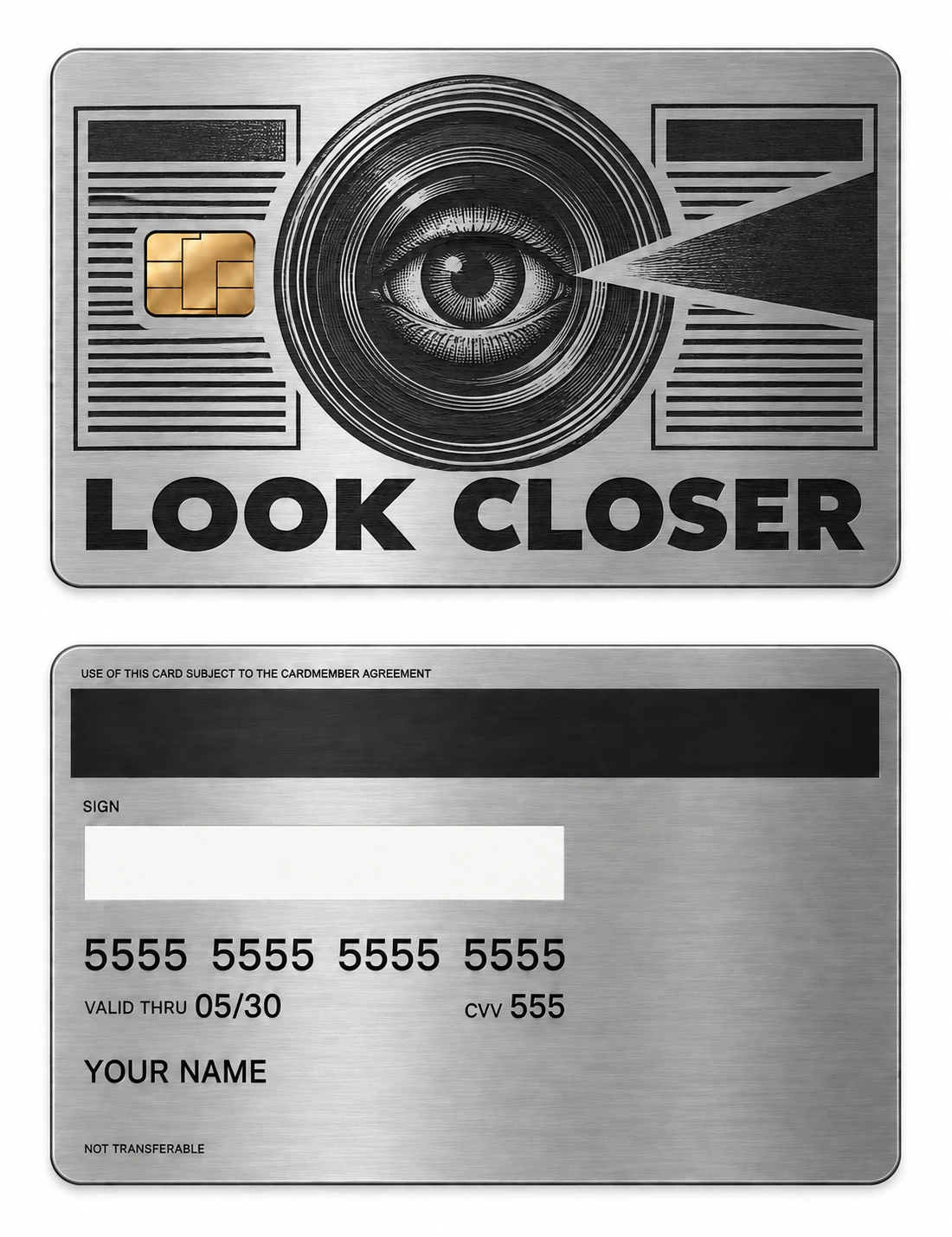 Look Closer metal card