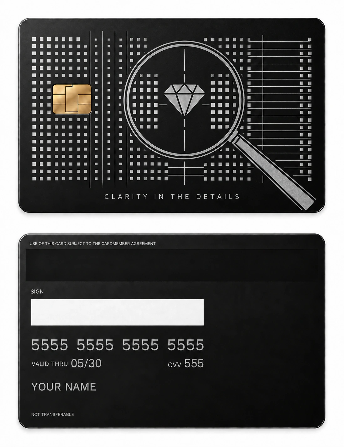 Clarity in the Details metal card