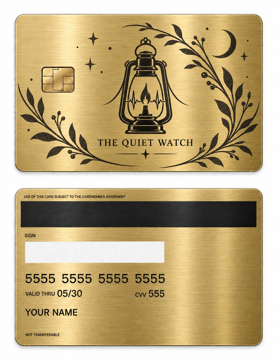 The Quiet Watch metal card