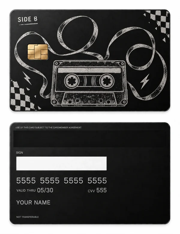 Mixtape Serpent — Matte black stainless steel with silver engraving