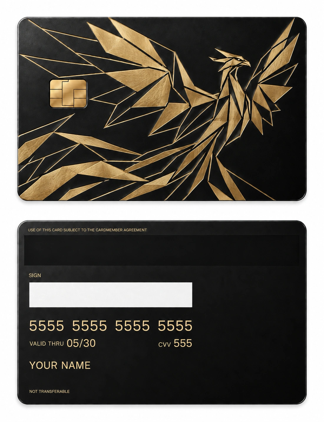 Folded Fire metal card