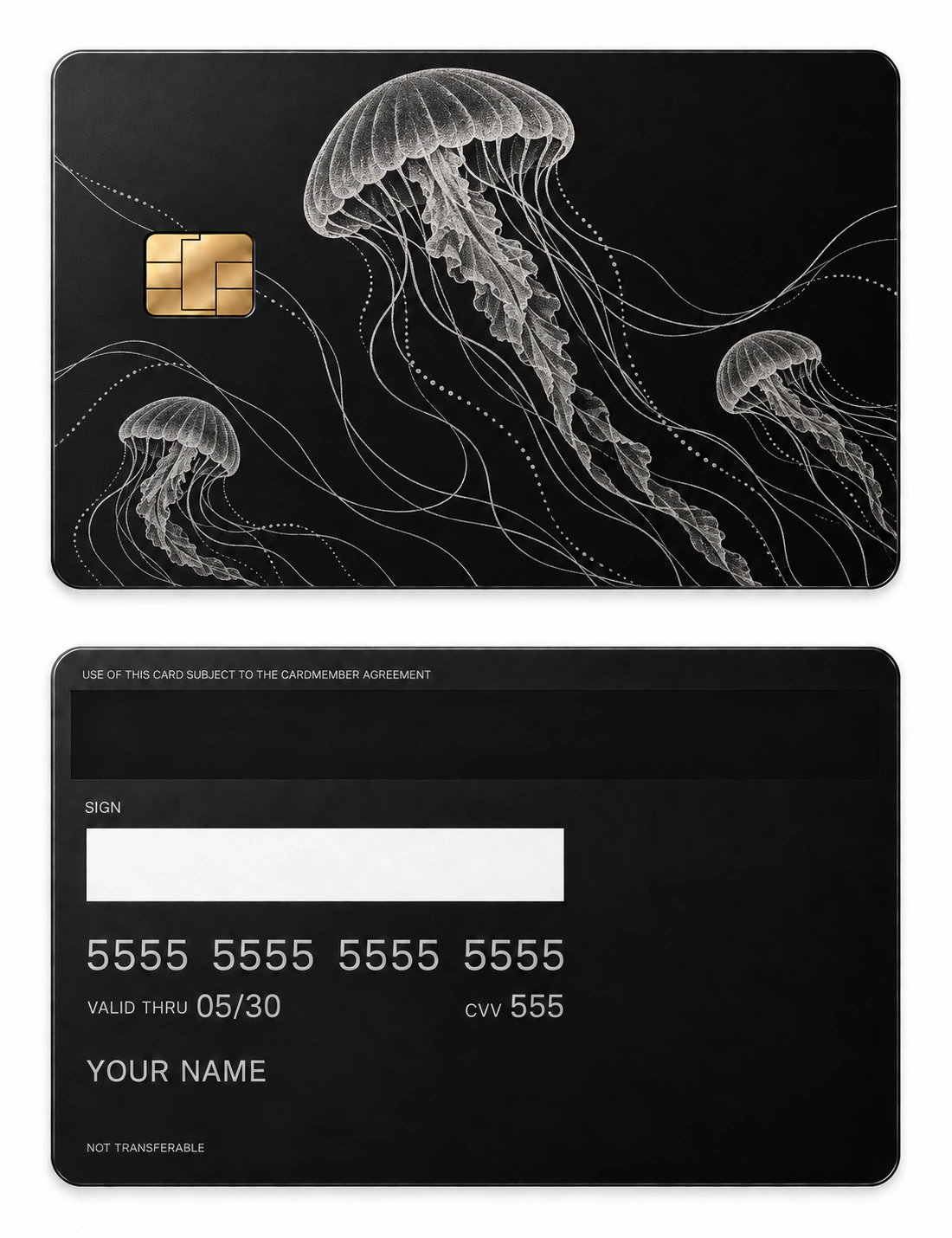 Jellyfish Waltz metal card