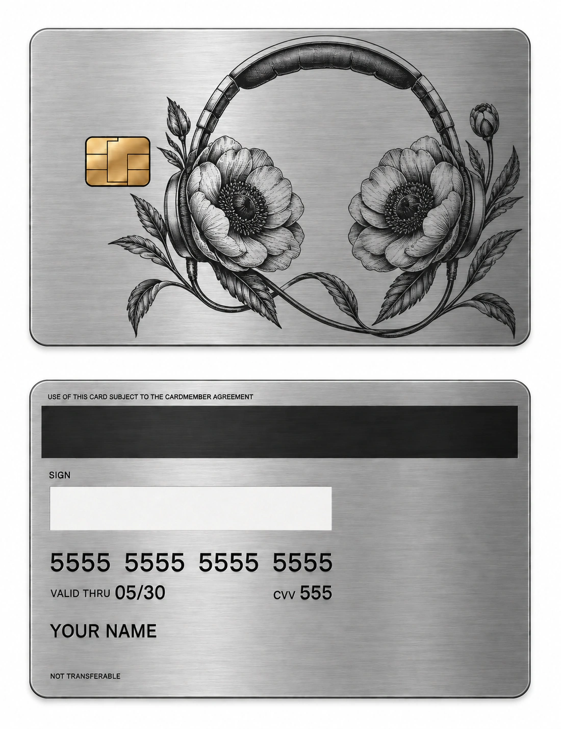 Garden Frequency metal card — Front