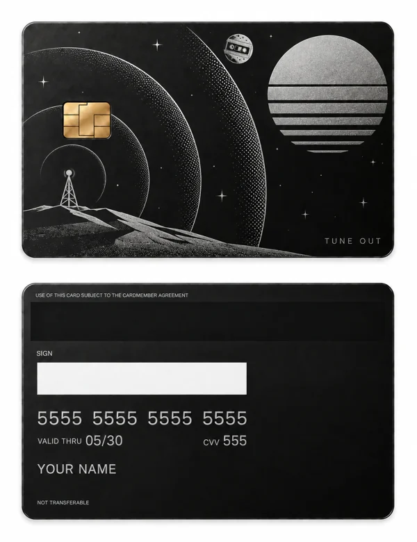 Desert Signal — Matte black stainless steel with silver engraving